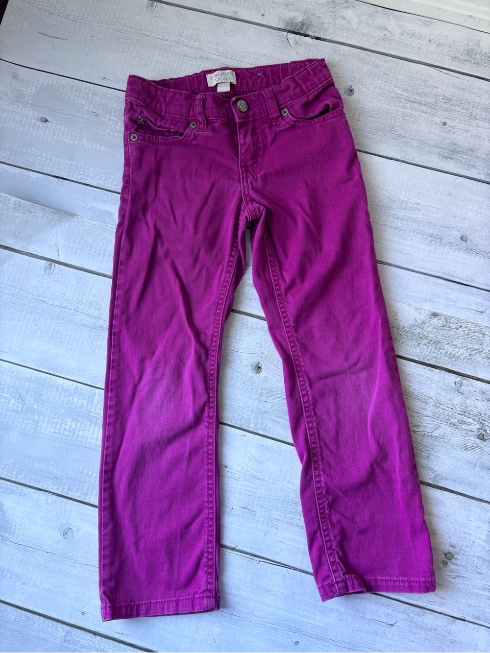 Place Girls' Fuchsia Stretch Jeans